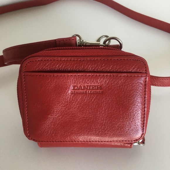 Danier Genuine Leather Red Mobile/Wallet Crossbody - Picture 4 of 15